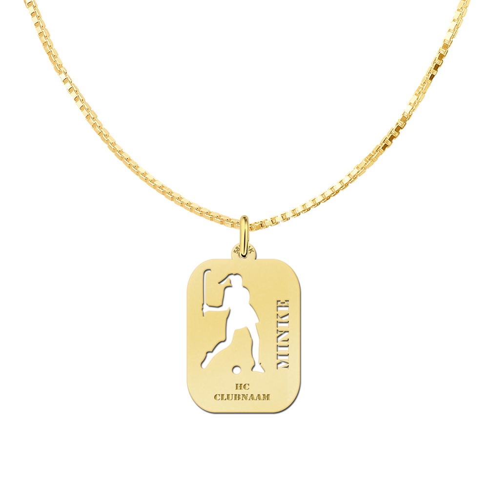 Golden Field Hockey Pendant, Ladies