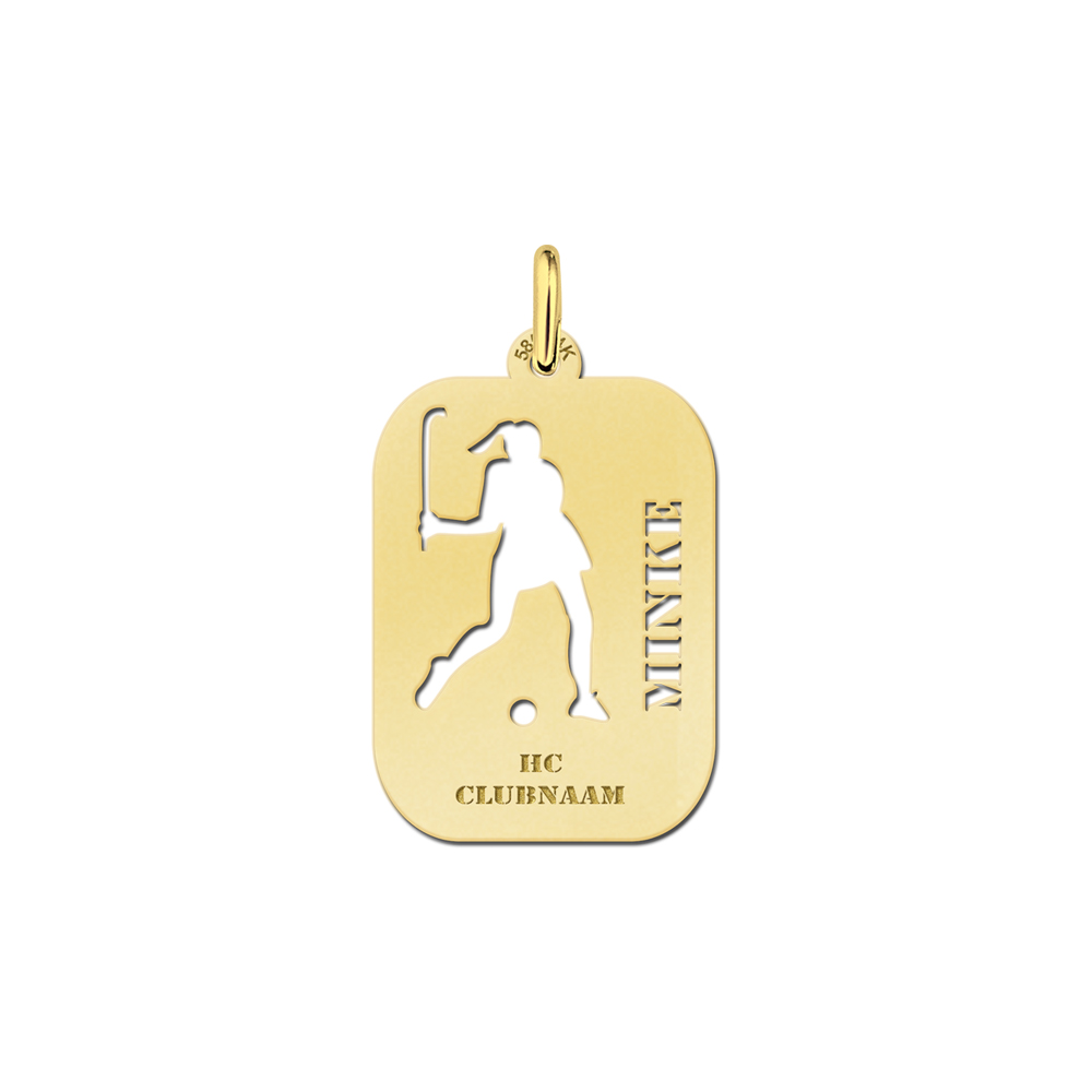 Golden Field Hockey Pendant, Ladies