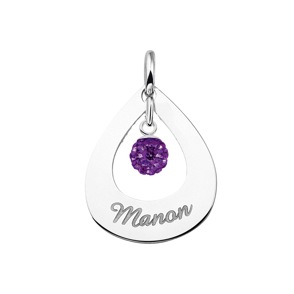 Silver pendant teardrop cubic zirconia