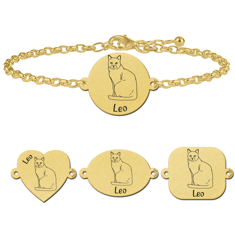 Gold cat bracelet Domestic cat