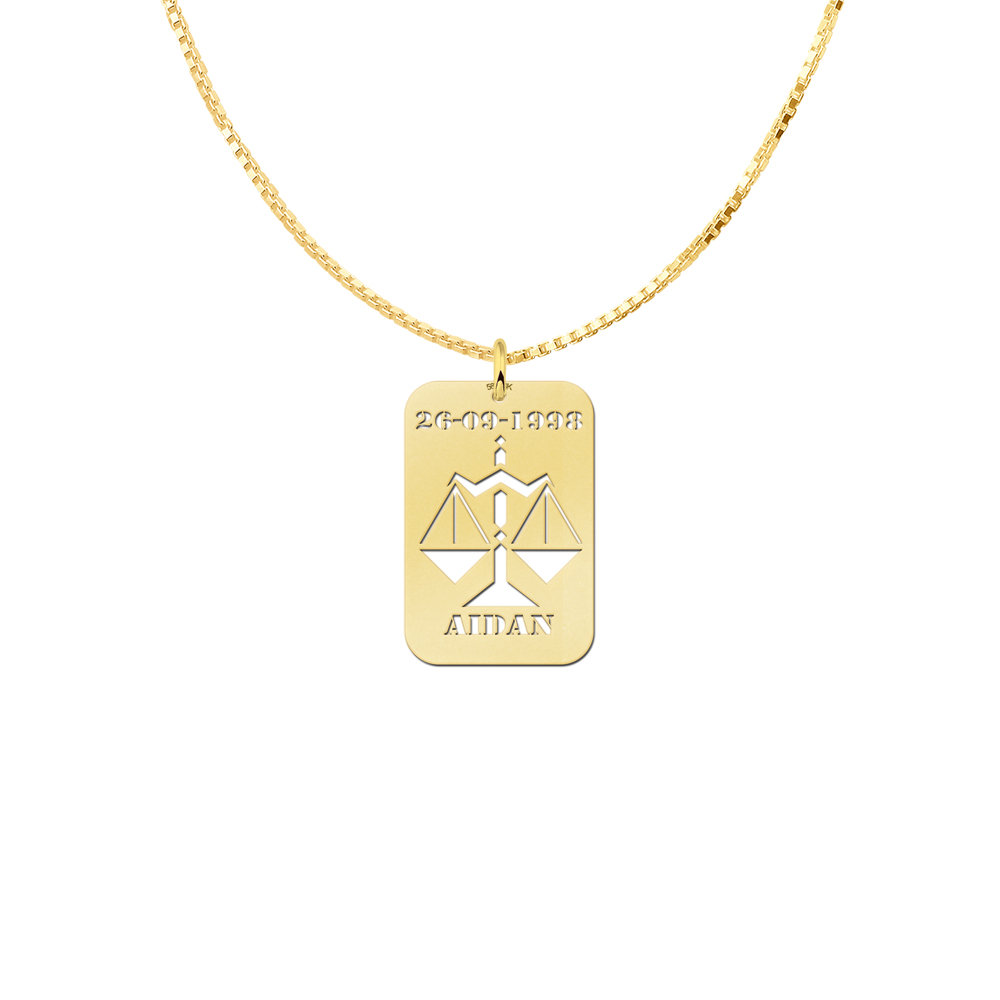 Golden Star Sign Pendant Libra