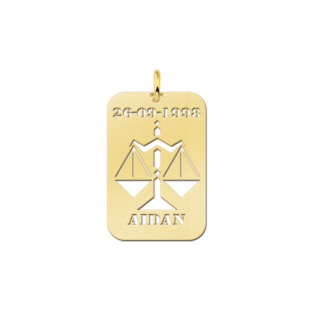 Golden Star Sign Pendant Libra