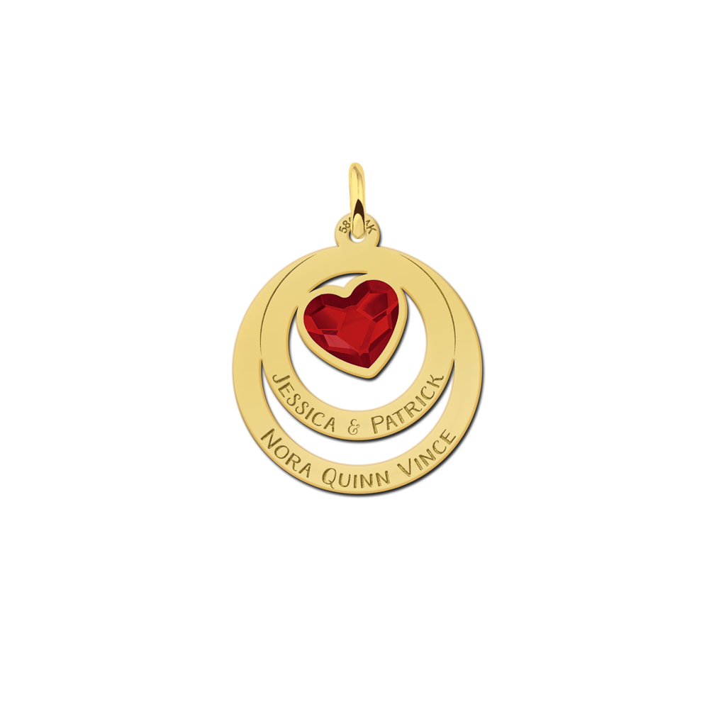 Gold necklace with swarovski stone in heart shape