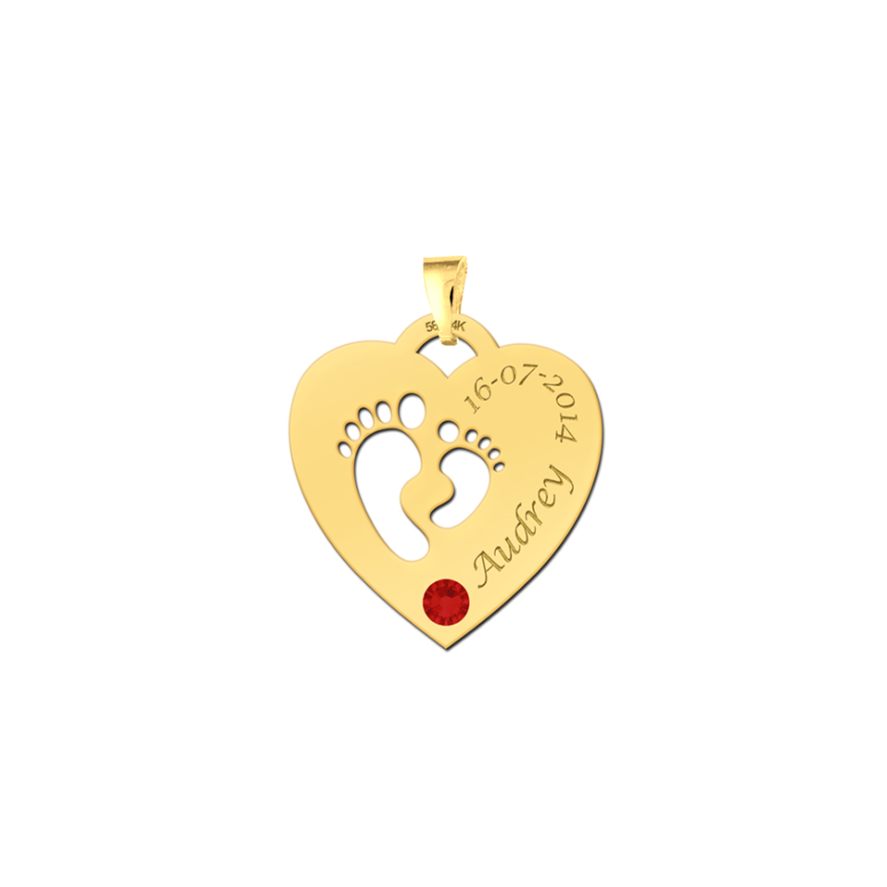 Gold plated Birth stone heart pendant