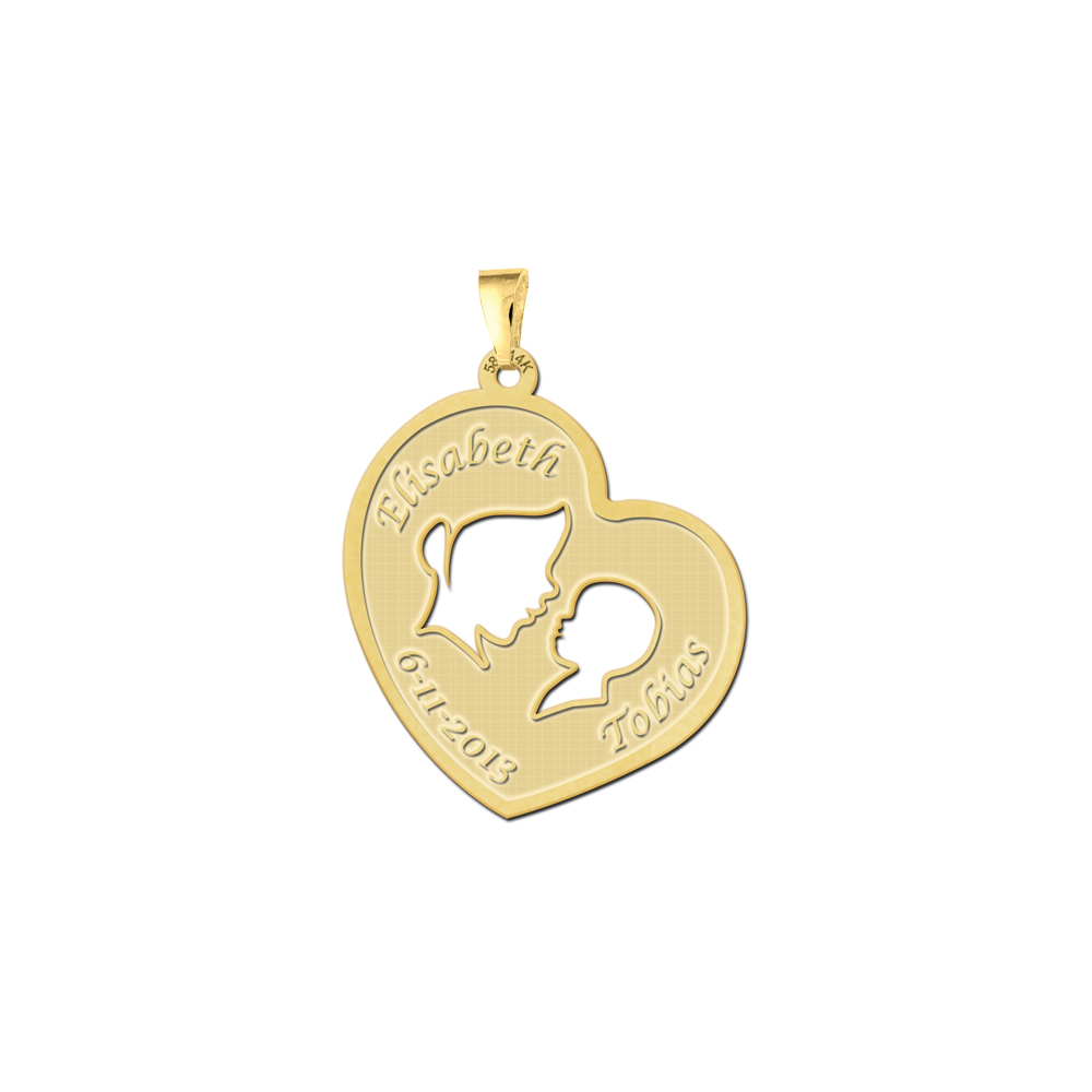 Mother and child pendant gold
