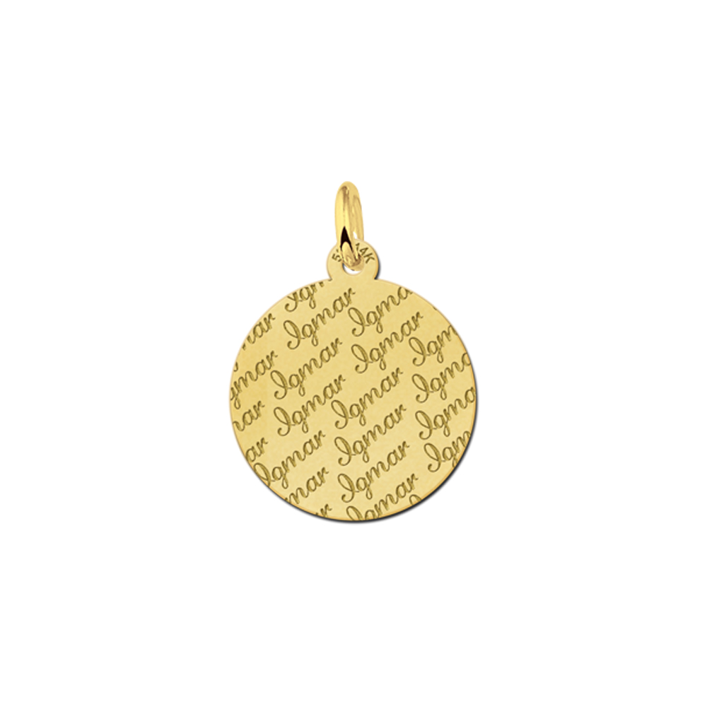 Golden Disc Necklace Engraved