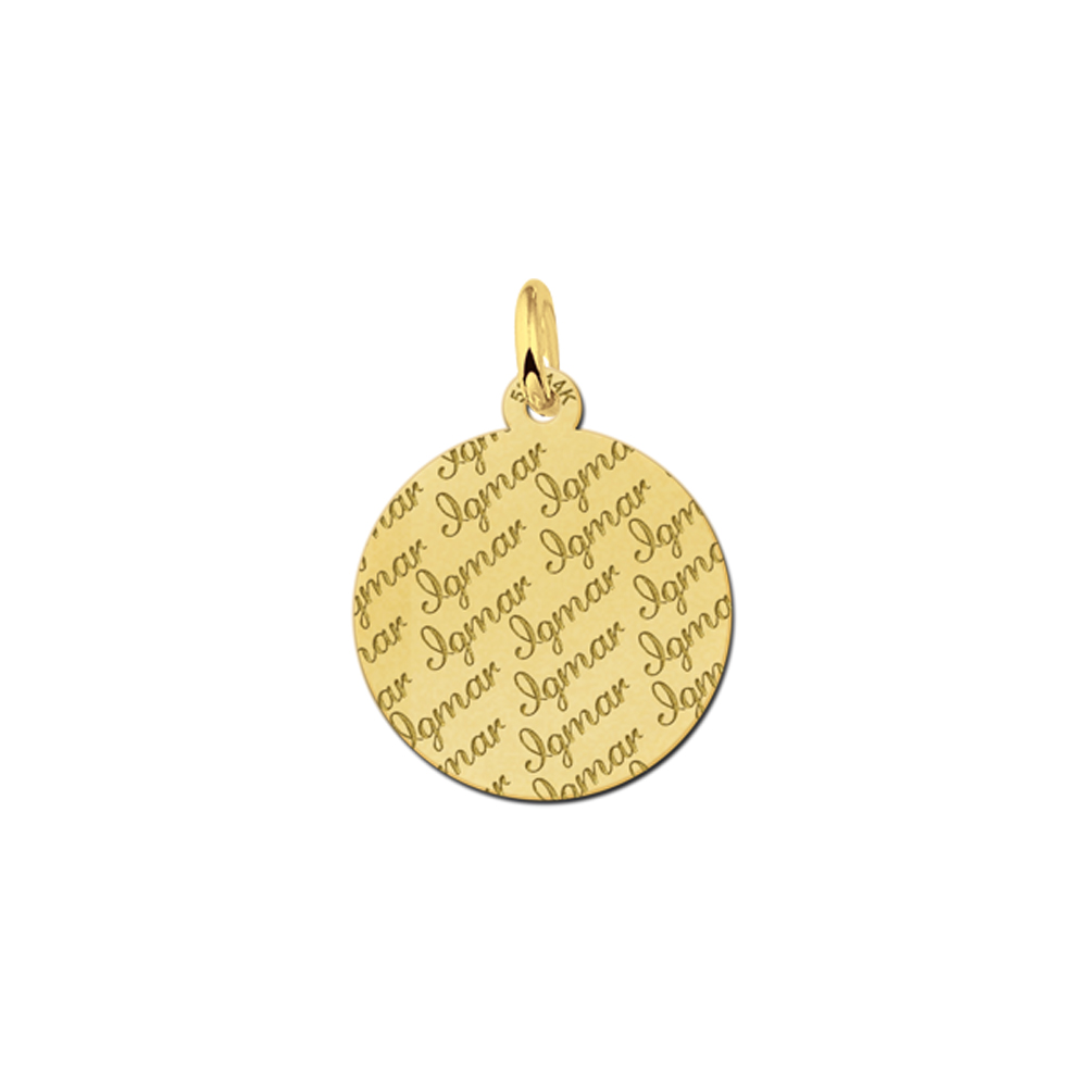 Golden Disc Necklace Engraved
