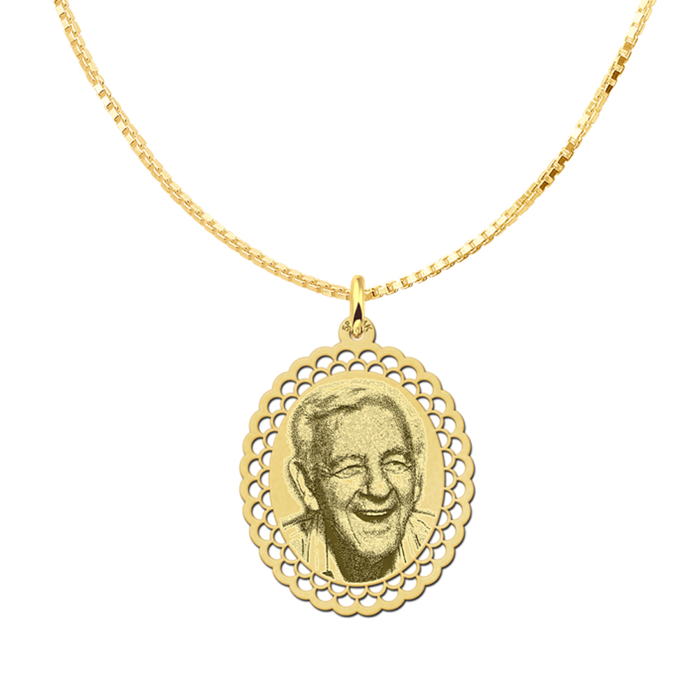 Photo pendant oval gold