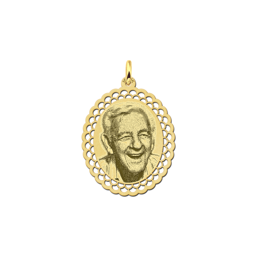 Photo pendant oval gold