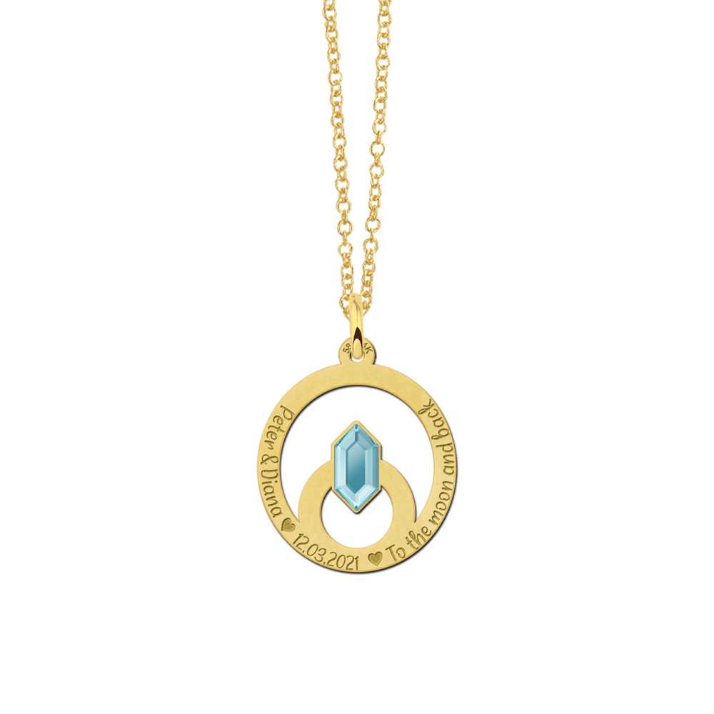 Gold pendant with colourful stone