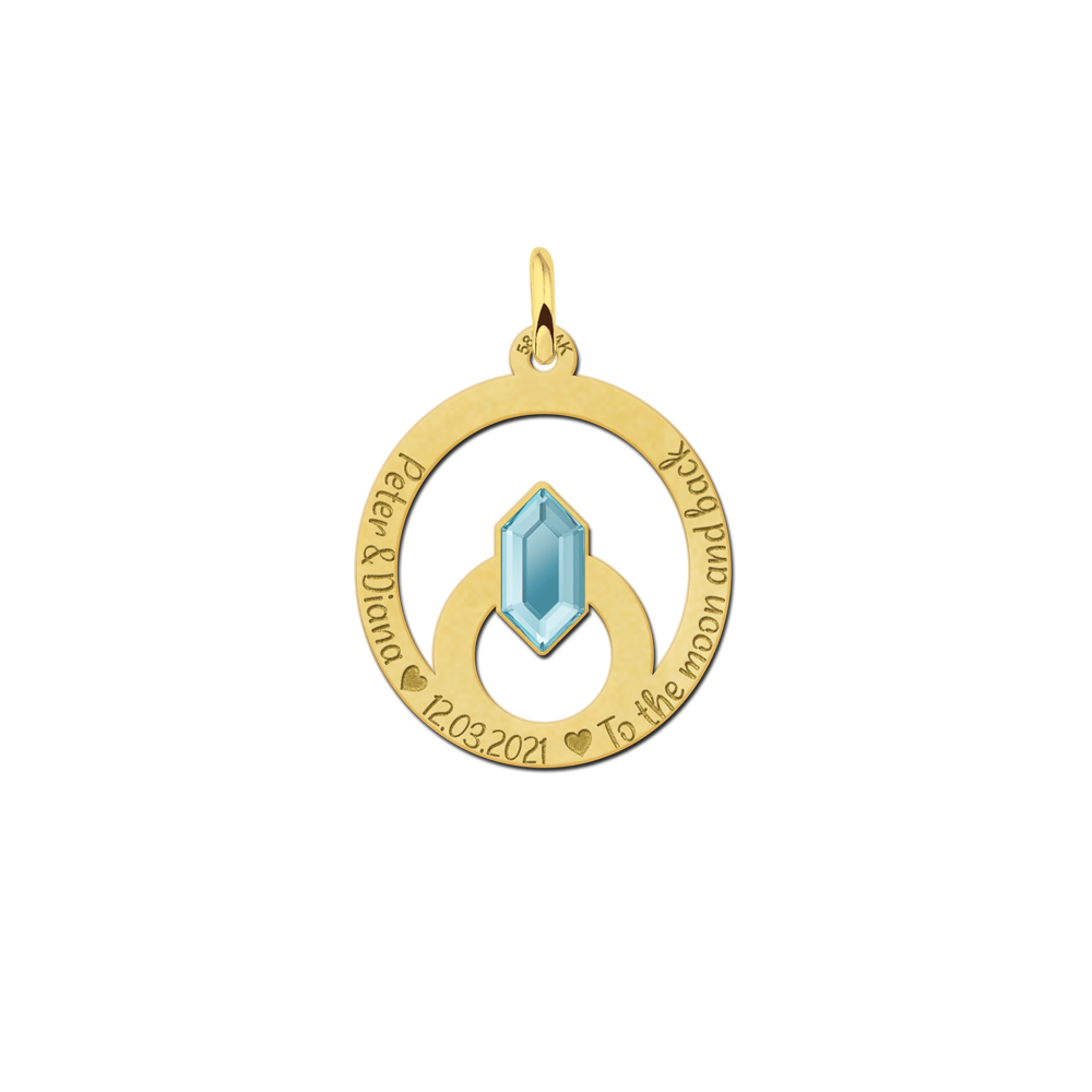 Gold pendant with colourful stone