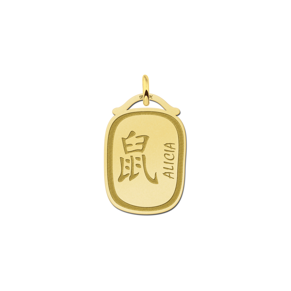 Golden Zodiac Chinese Namependant Rat