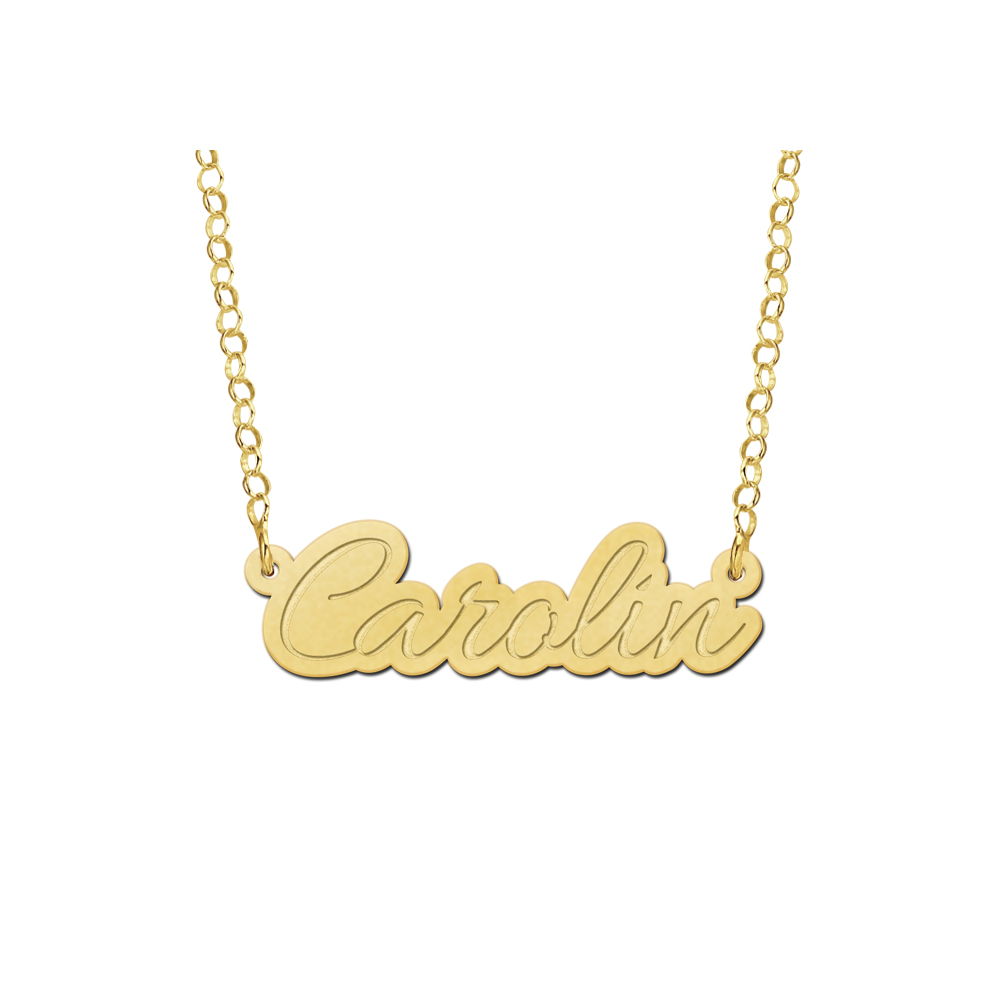 Name necklace gold-plated model Carolin