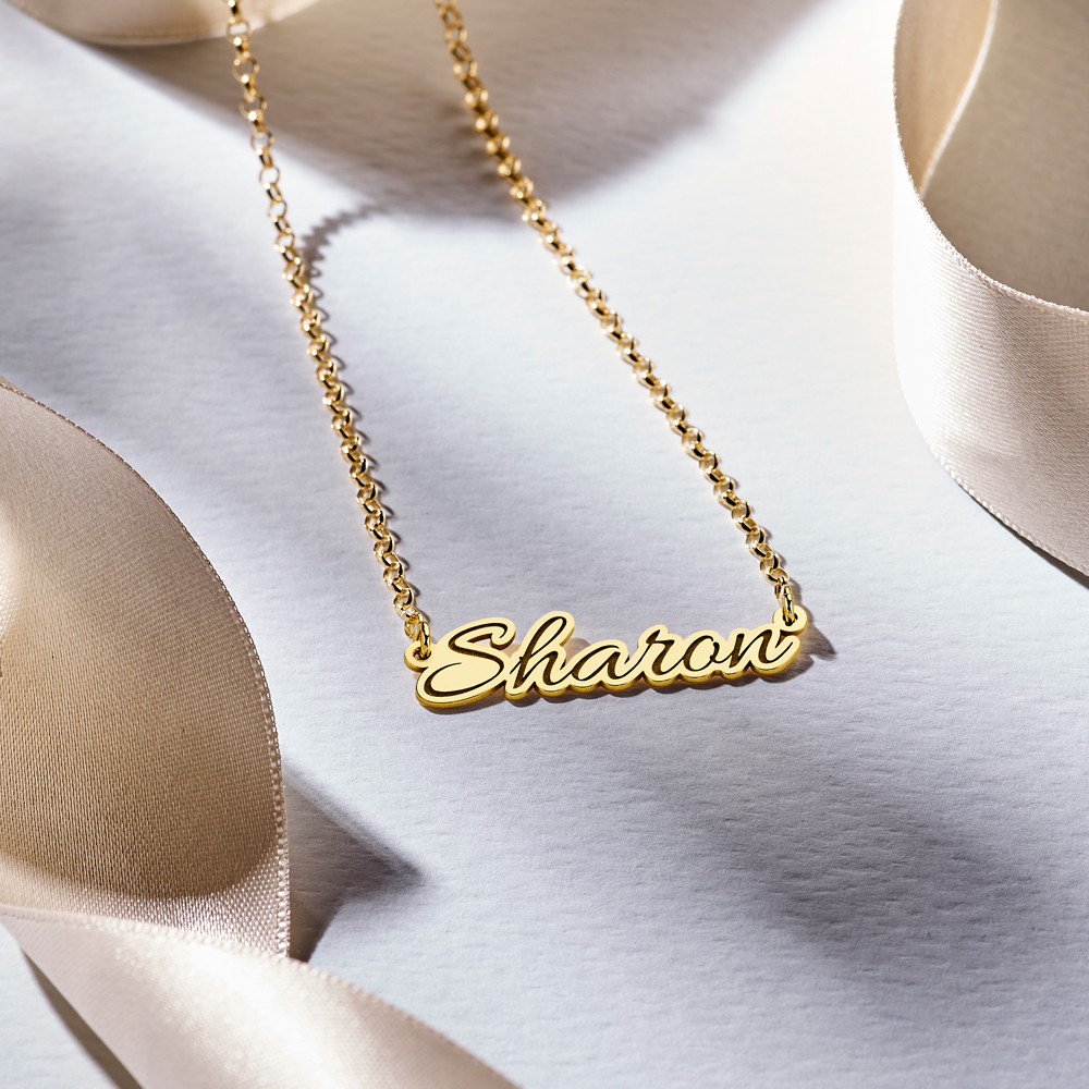 Name necklace gold-plated model Carolin