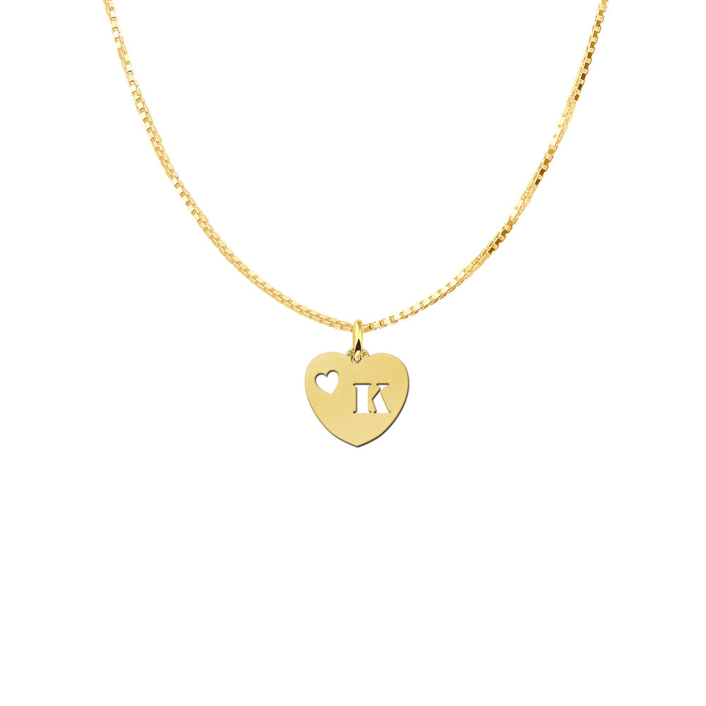 Golden Initialpendant Heart