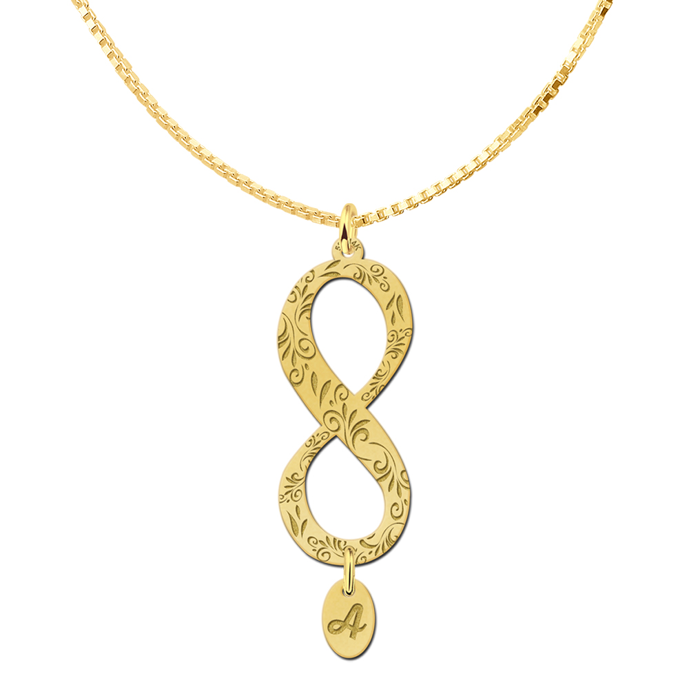 Gold Infinity Necklace With Initial Pendant
