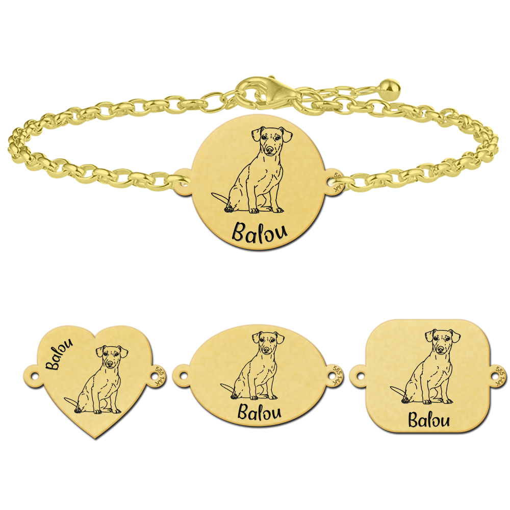 Personalised Gold Dog bracelet Jack Russel