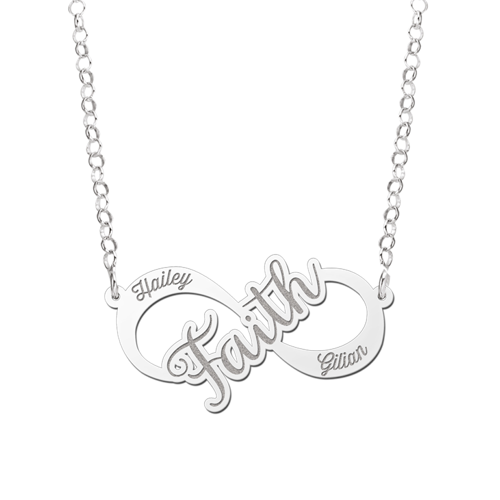 Silver Infinity necklace Faith