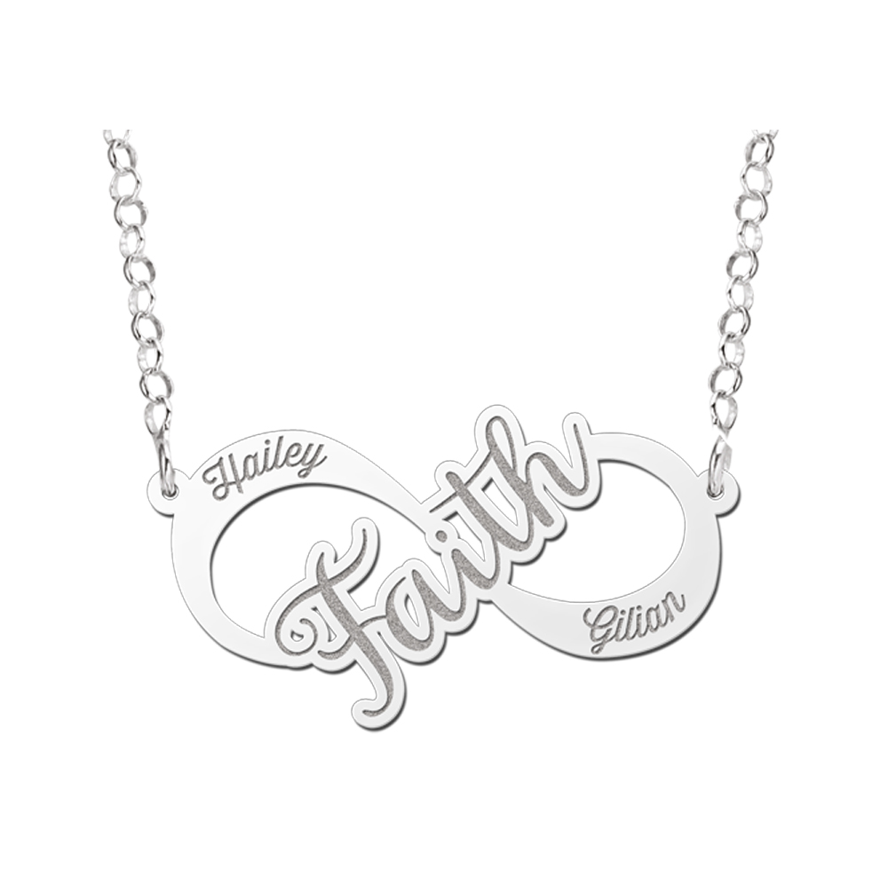 Silver Infinity necklace Faith