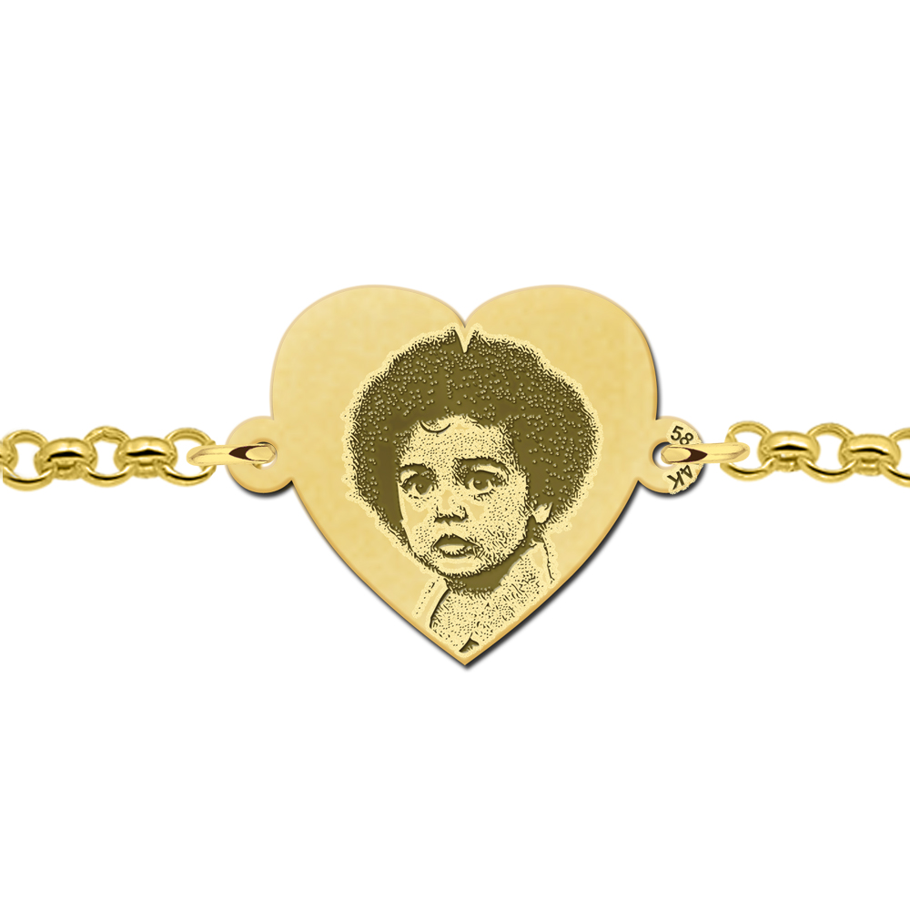 Golden photo bracelet heart