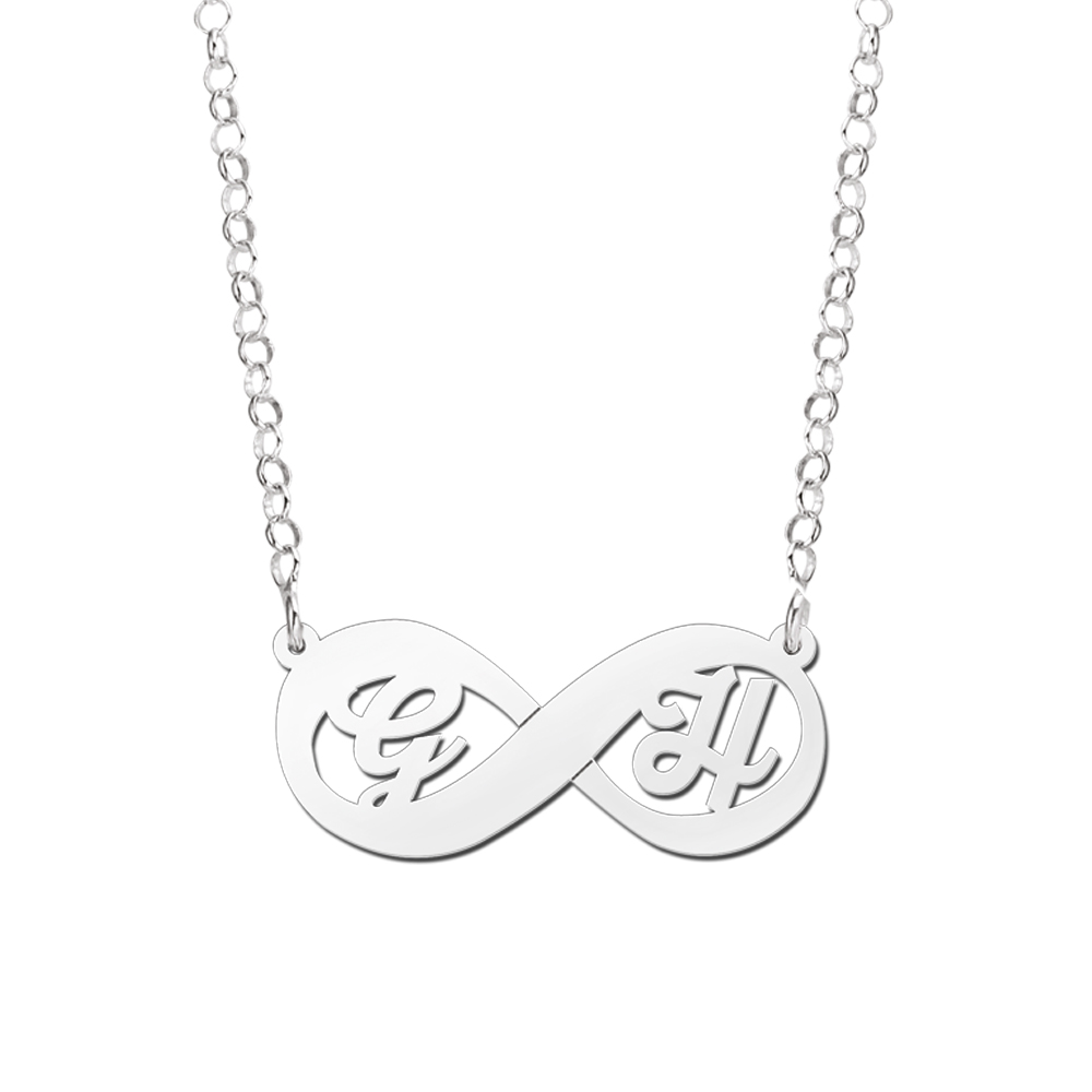 Silver Infinity Necklace with Initials