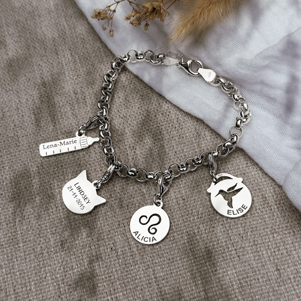 Silver Charm Bracelet Jasseron