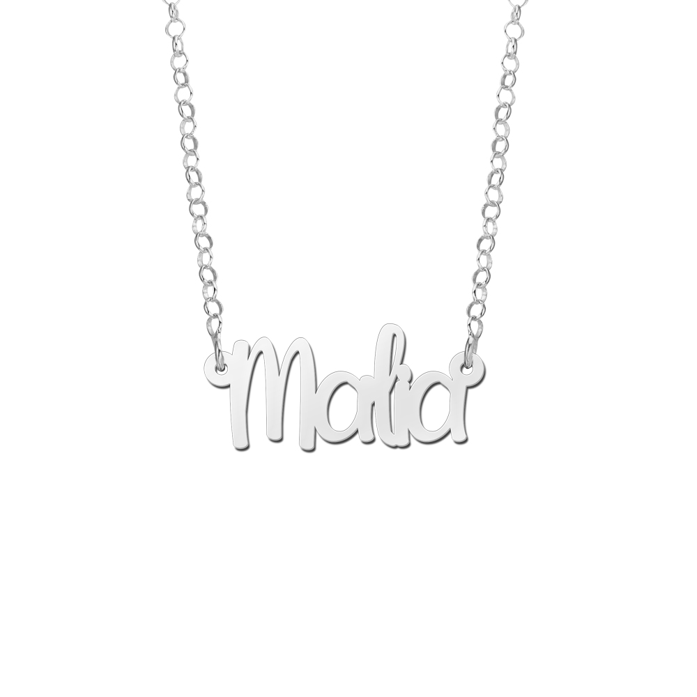 Silver name necklace Malia