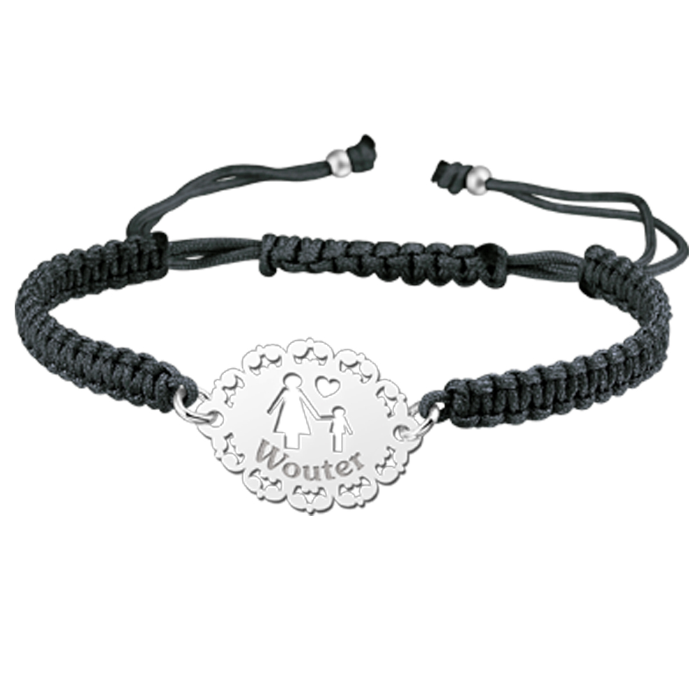 Silver mother bracelet shamballa mother - son