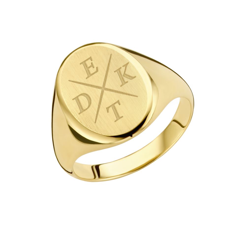 14 carat gold signet ring oval