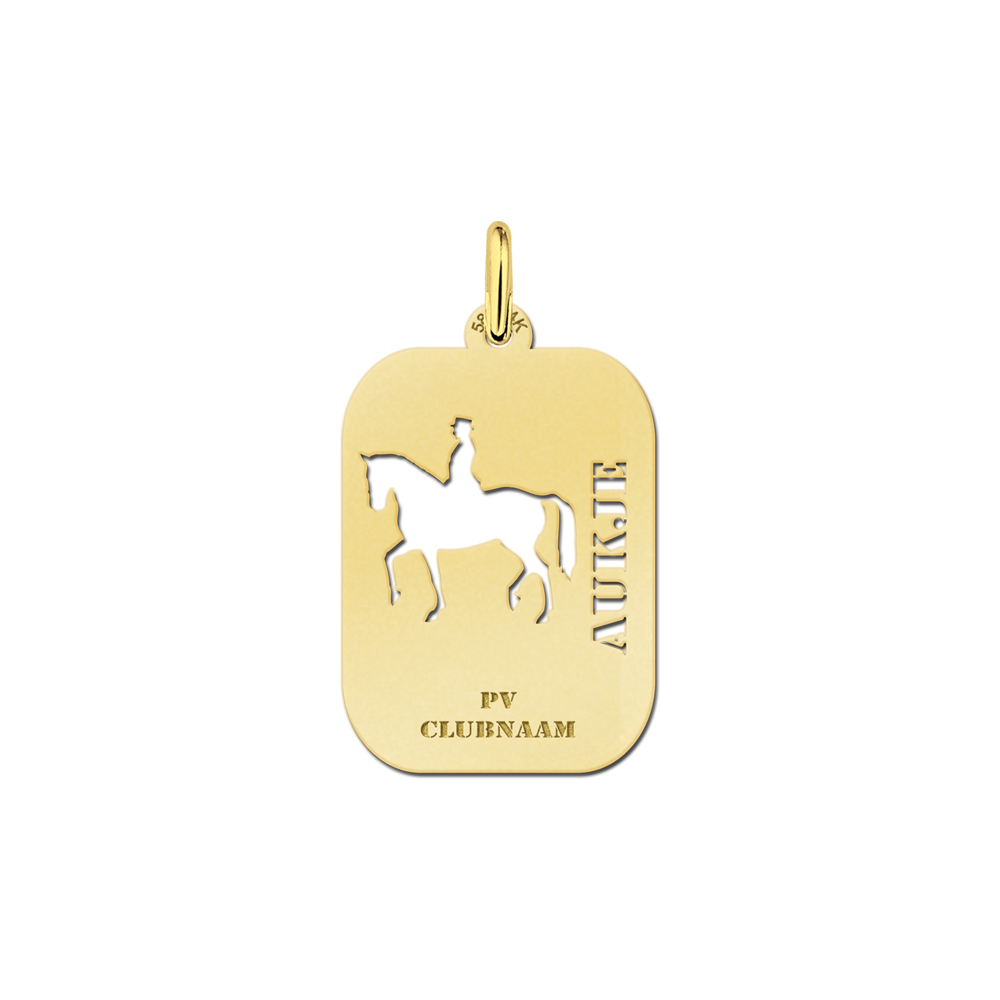 Golden Horse Riding Pendant