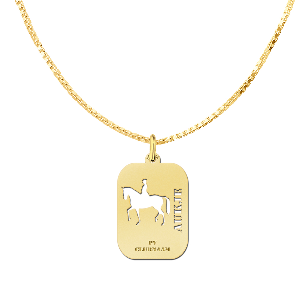 Golden Horse Riding Pendant