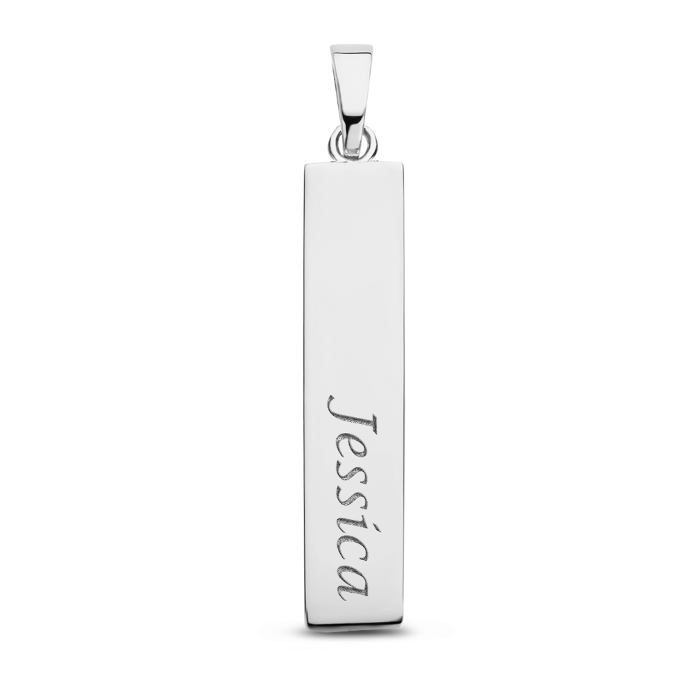 Bar ash pendant in 925 sterling silver