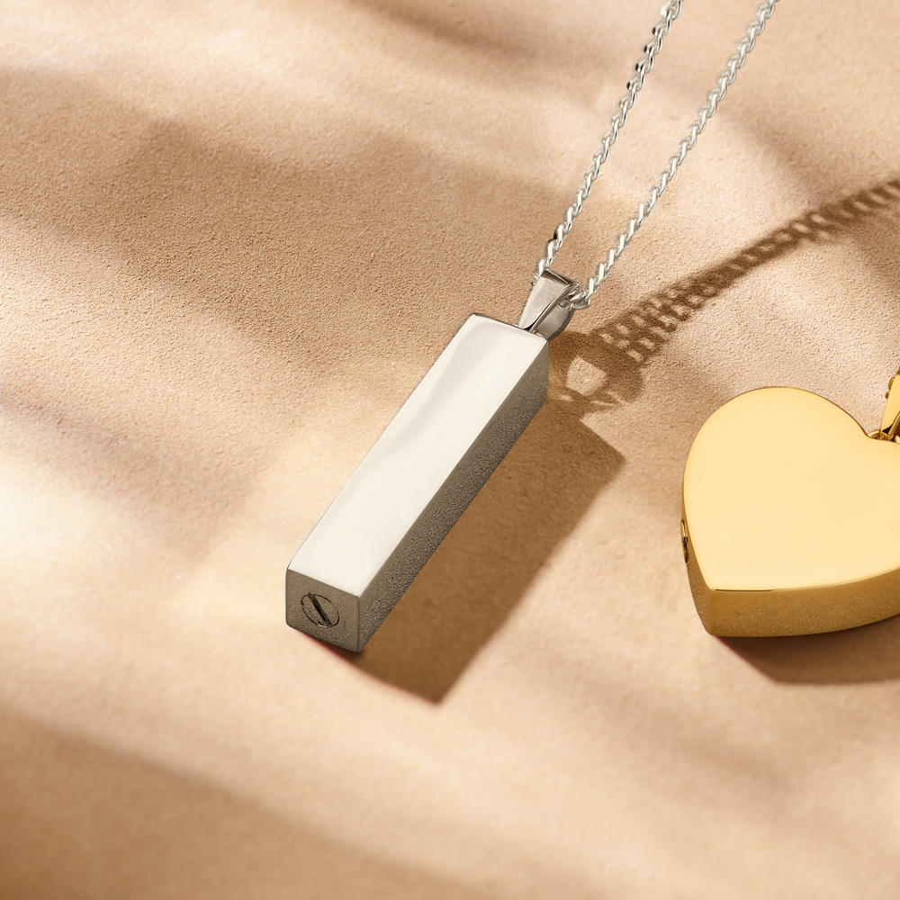 Bar ash pendant in 925 sterling silver