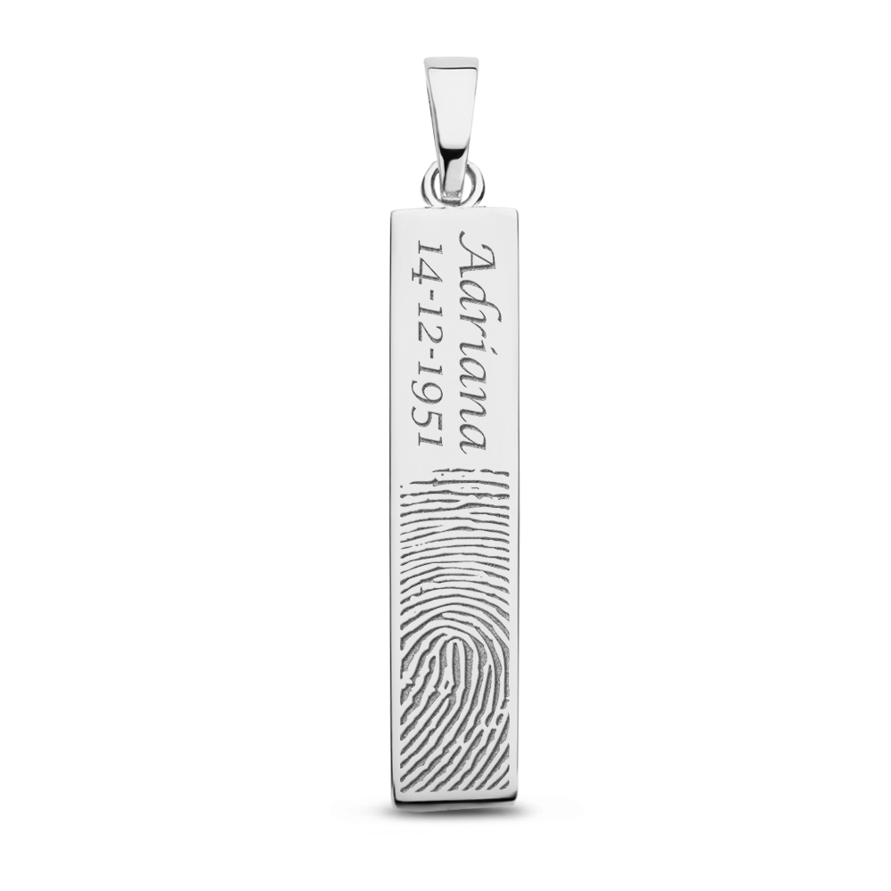 Bar ash pendant in 925 sterling silver