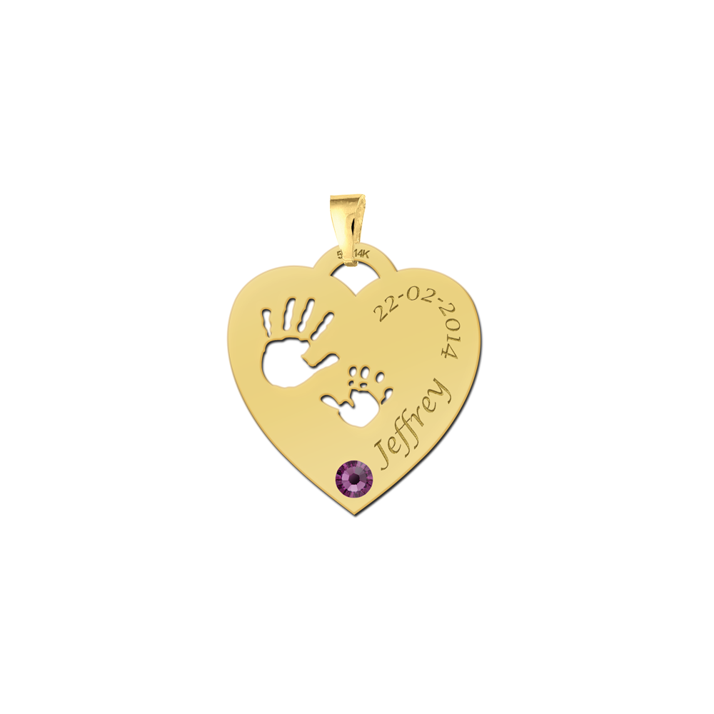 Golden pendant with birthstone