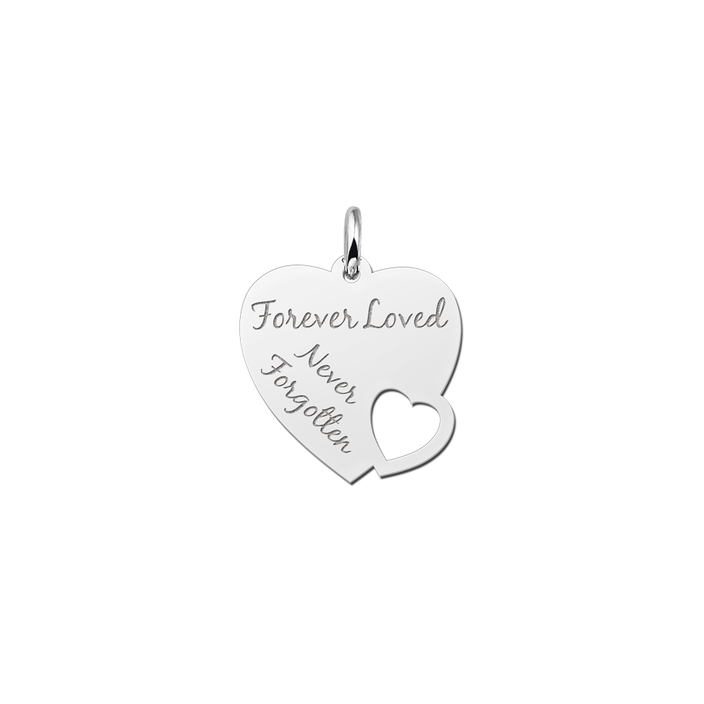 Silver Engravable Heart Pendant with Text