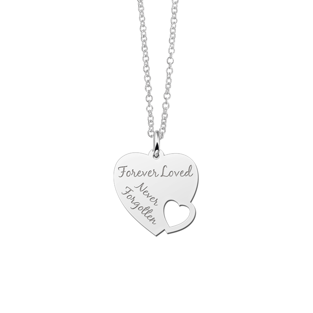 Silver Engravable Heart Pendant with Text
