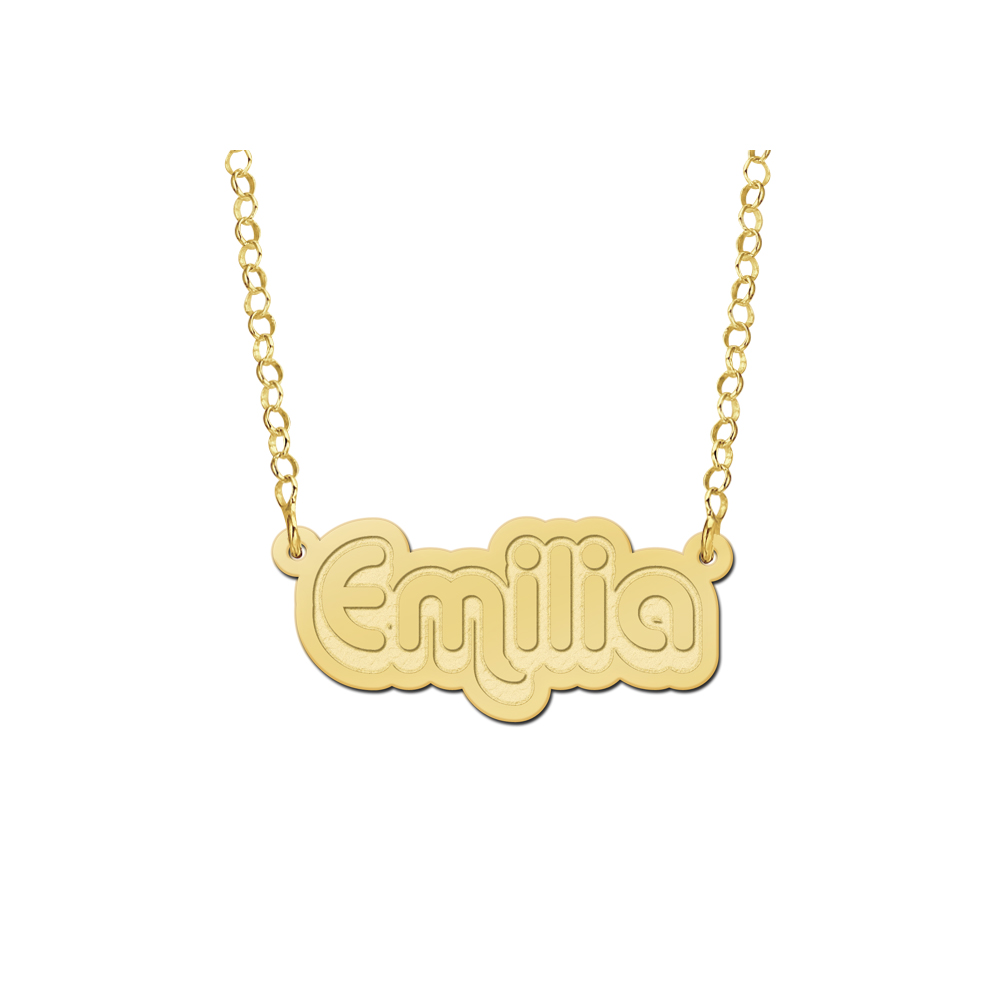 Gold kids name necklace model Emilia