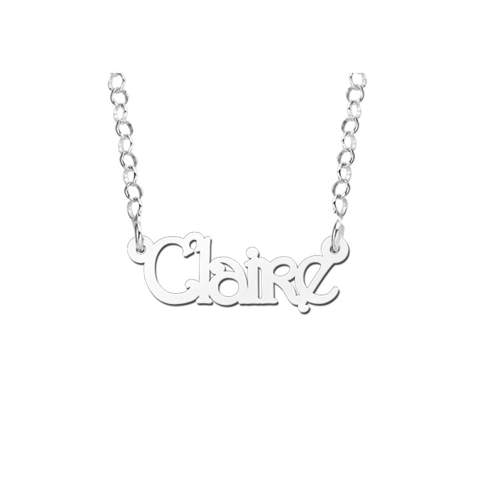 Silver Kids Name Necklace, Model Claire
