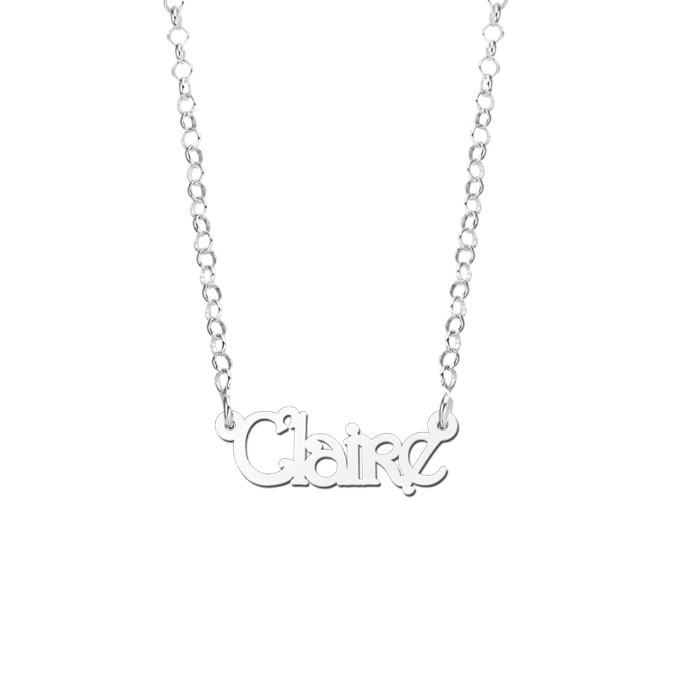 Silver Kids Name Necklace, Model Claire