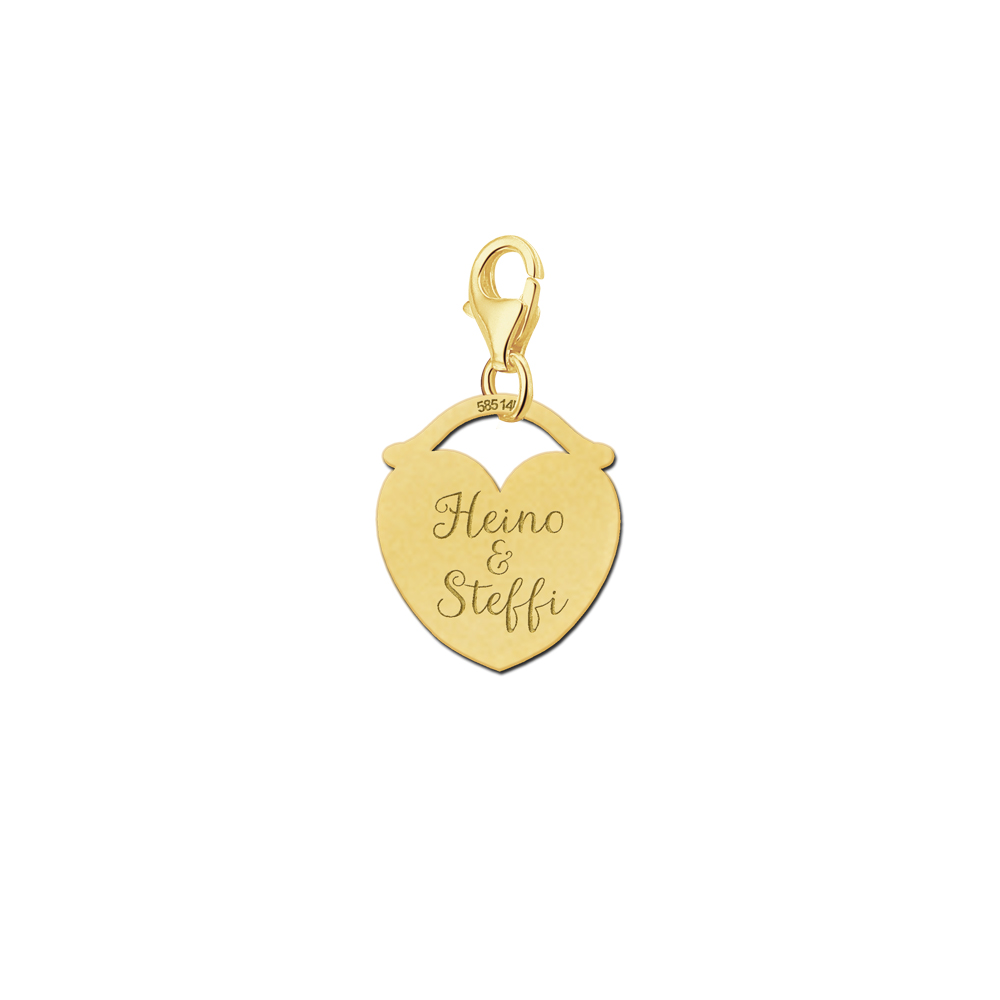 Golden charm Heart with two names