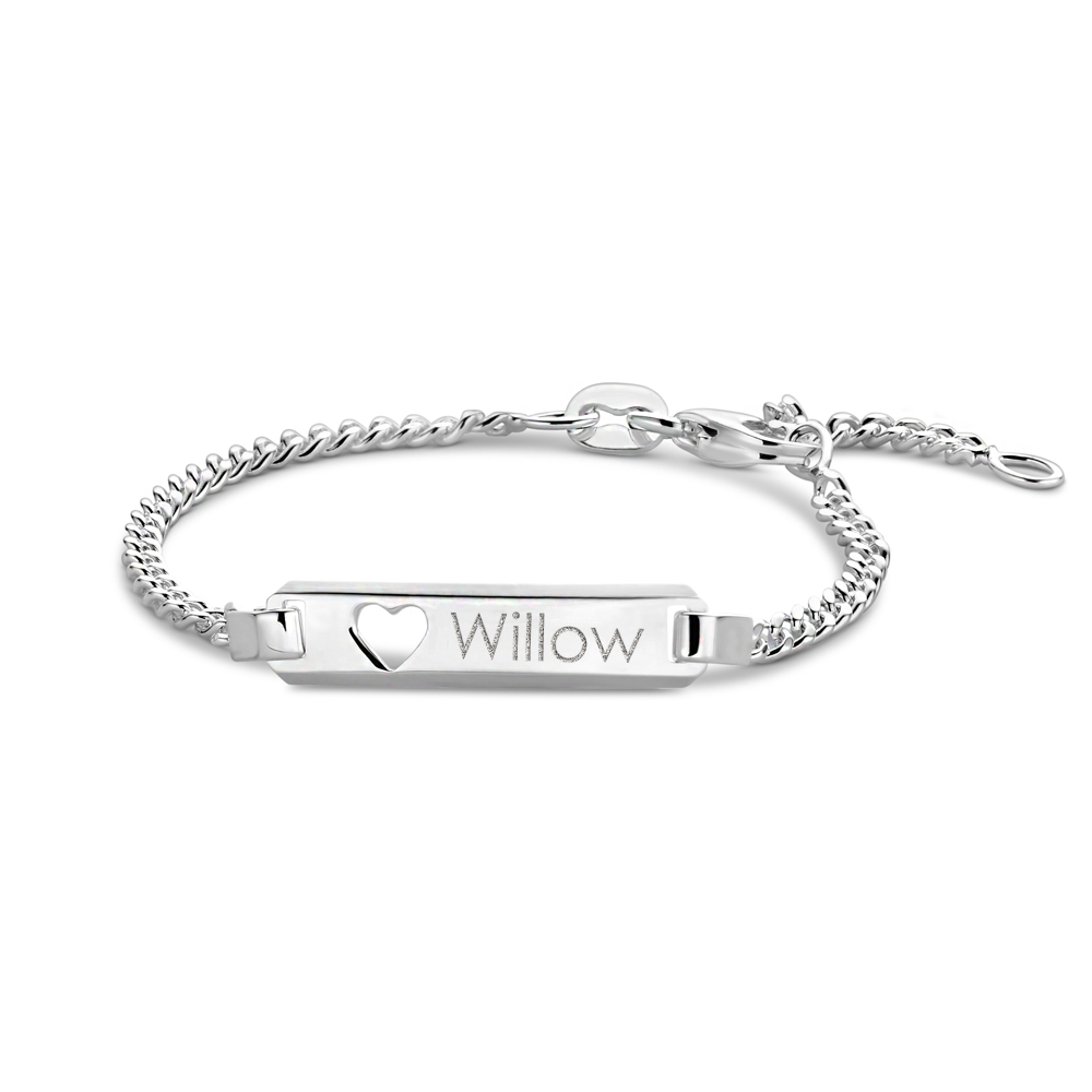 Newborn bracelet with engraving silver