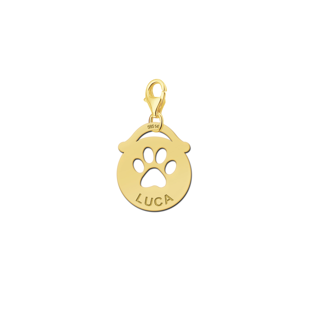 Gold Animal Charm, Round Paw