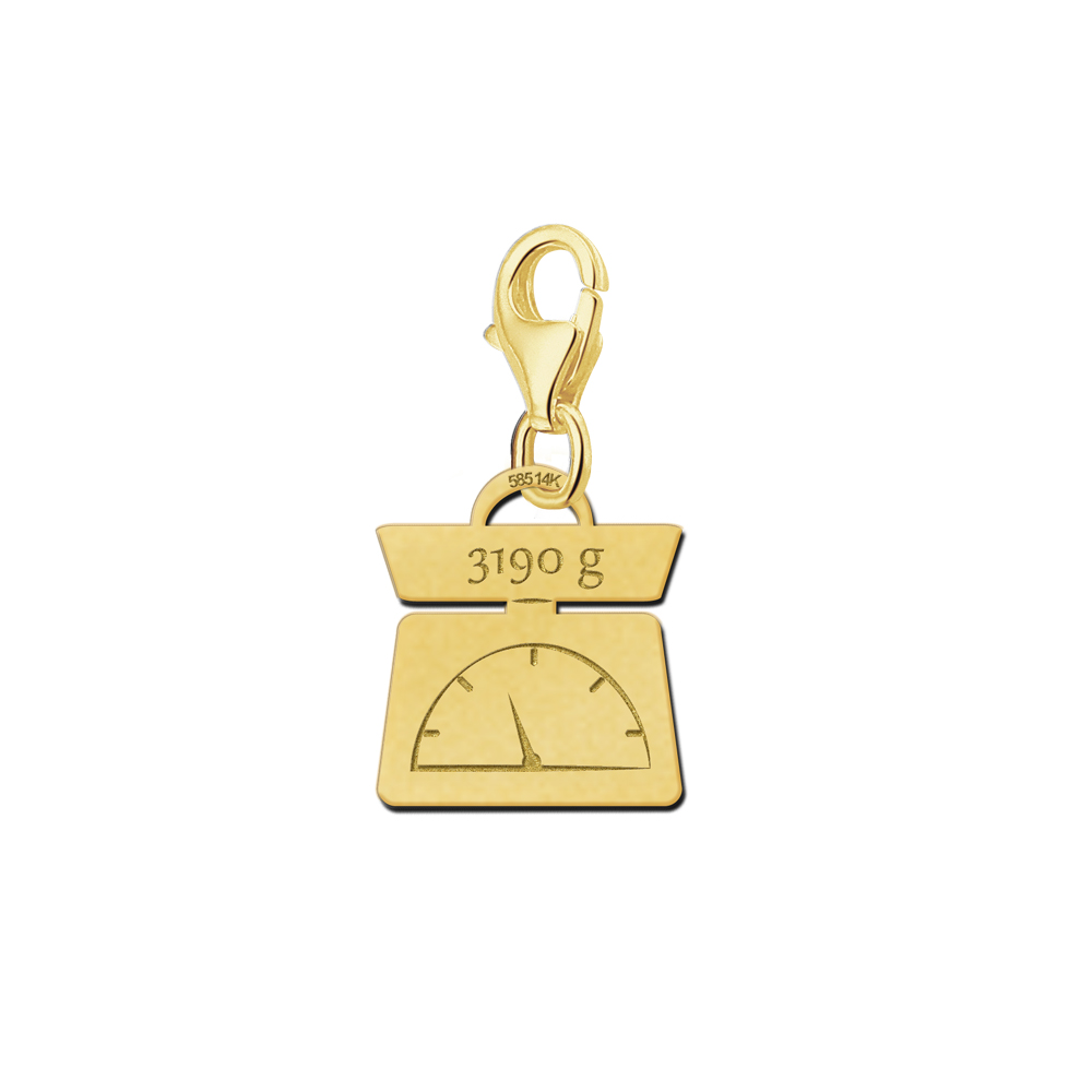 Gold baby charm scale