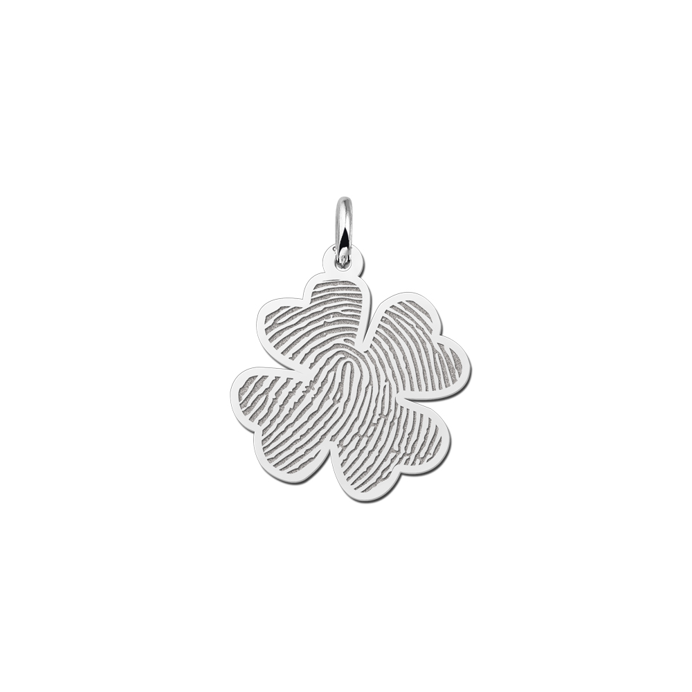 Silver fingerprint jewellery clover