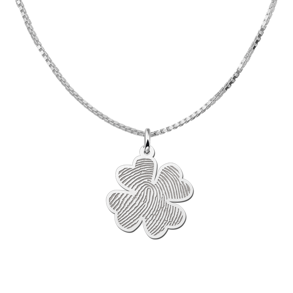 Silver fingerprint jewellery clover