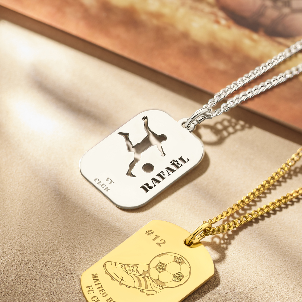Silver soccer pendant