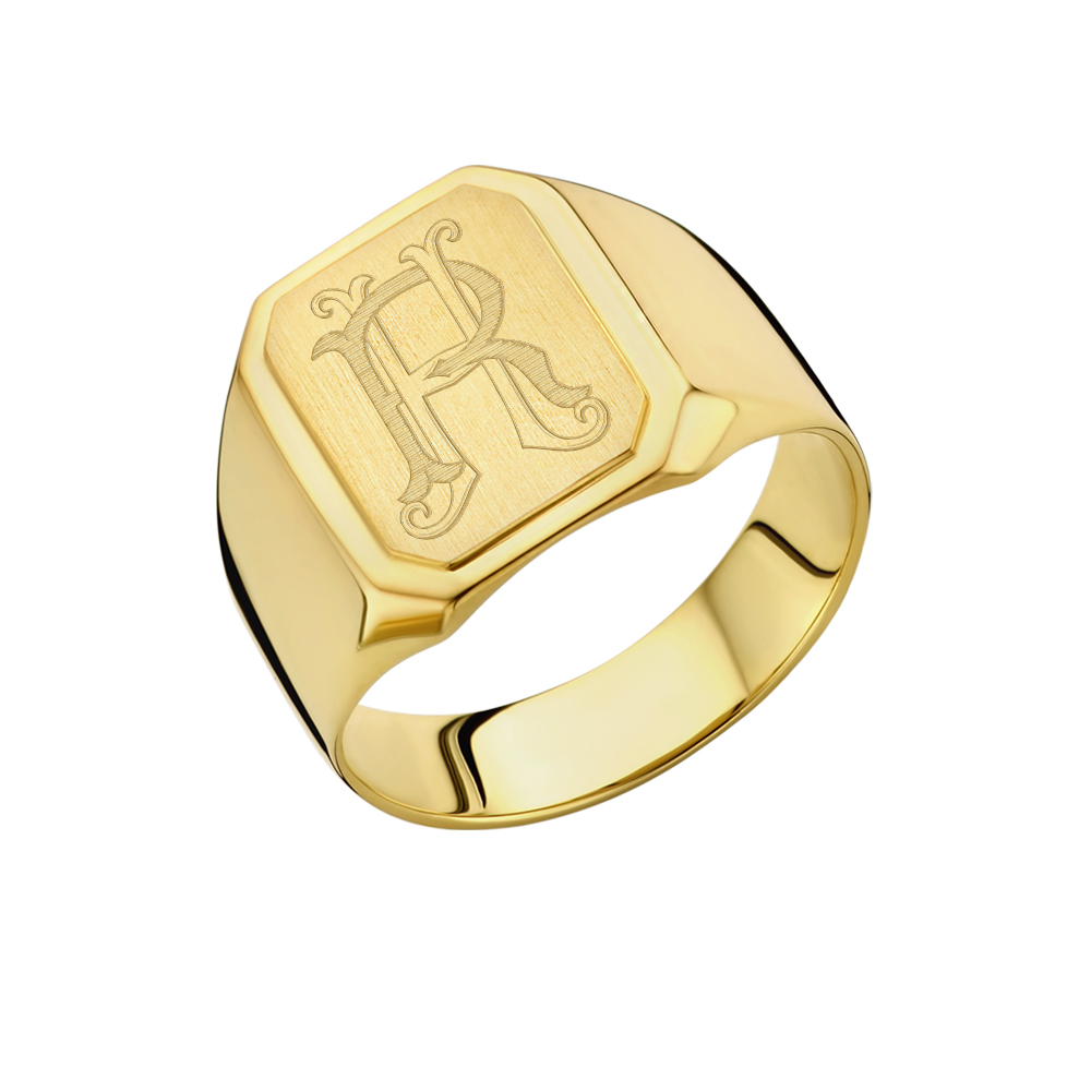 14 carat gold signet ring with monogram SQ