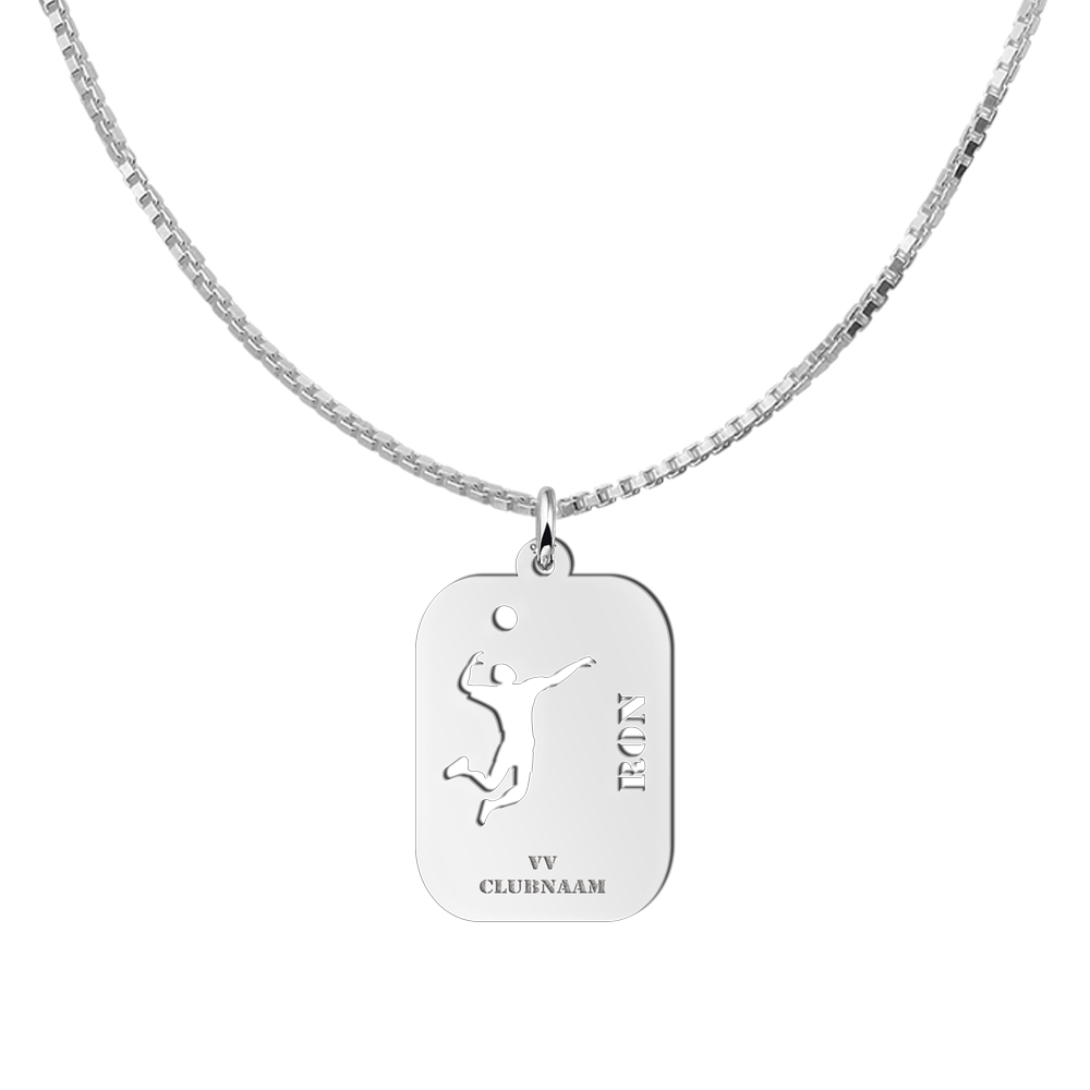 Silver volleyball pendant