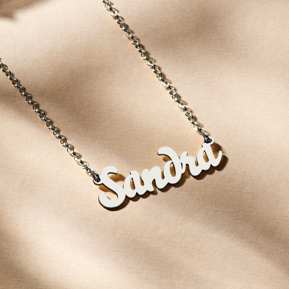 Silver Name Necklace Model Sandra